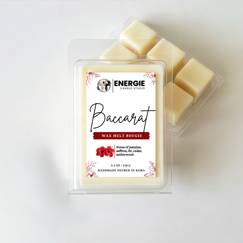 Energie Candle Studio wax melt packaging with label on a white background