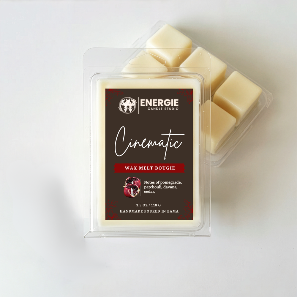Energie Candle Studio wax melt packaging with four wax melts on a white background