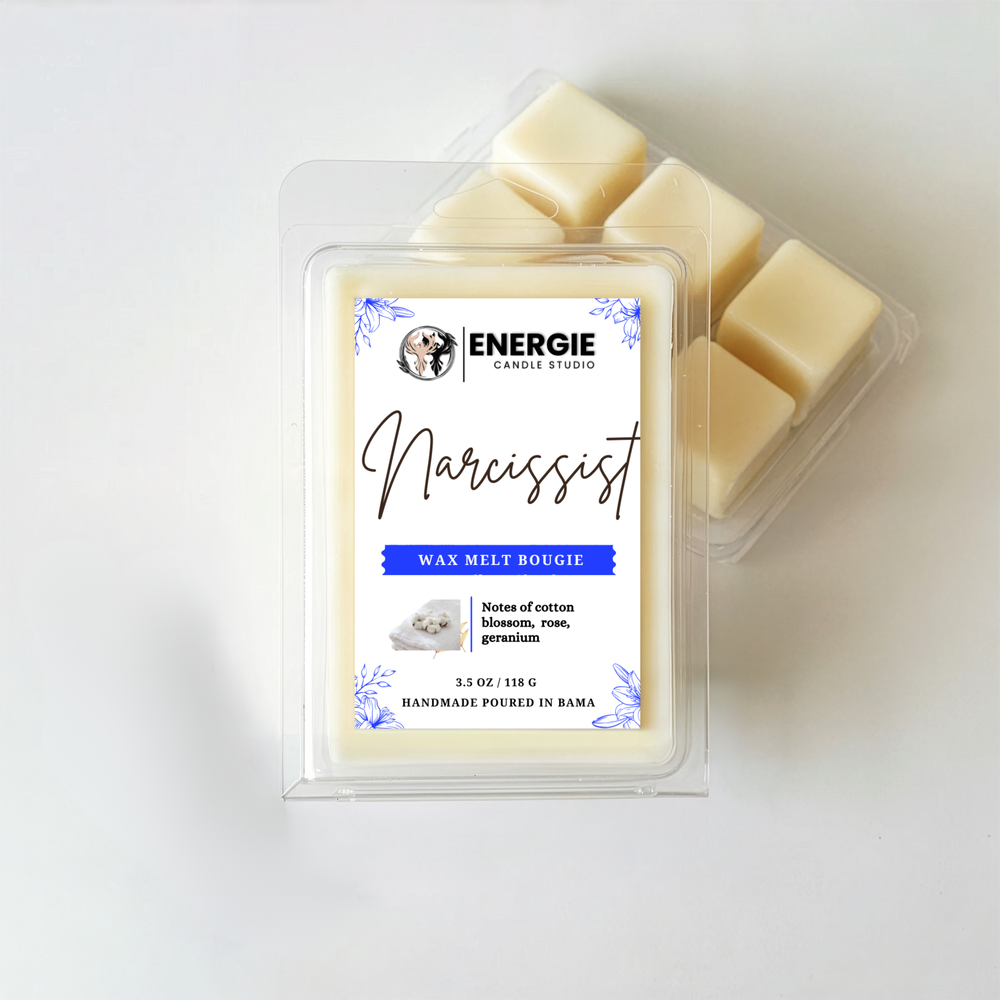 2 pack of wax melts with blue writing on the label