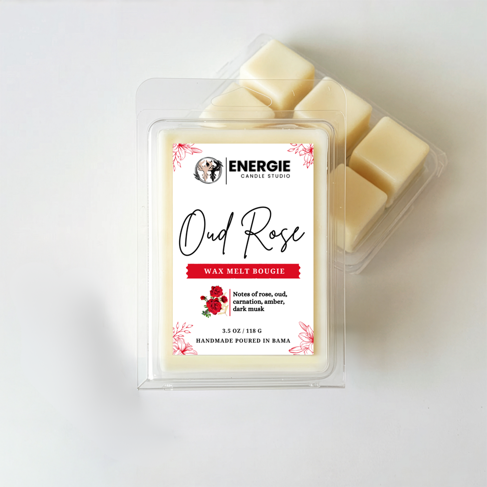 Energie Candle Studio wax melt packaging with three melts on a white background